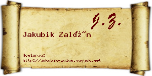 Jakubik Zalán névjegykártya